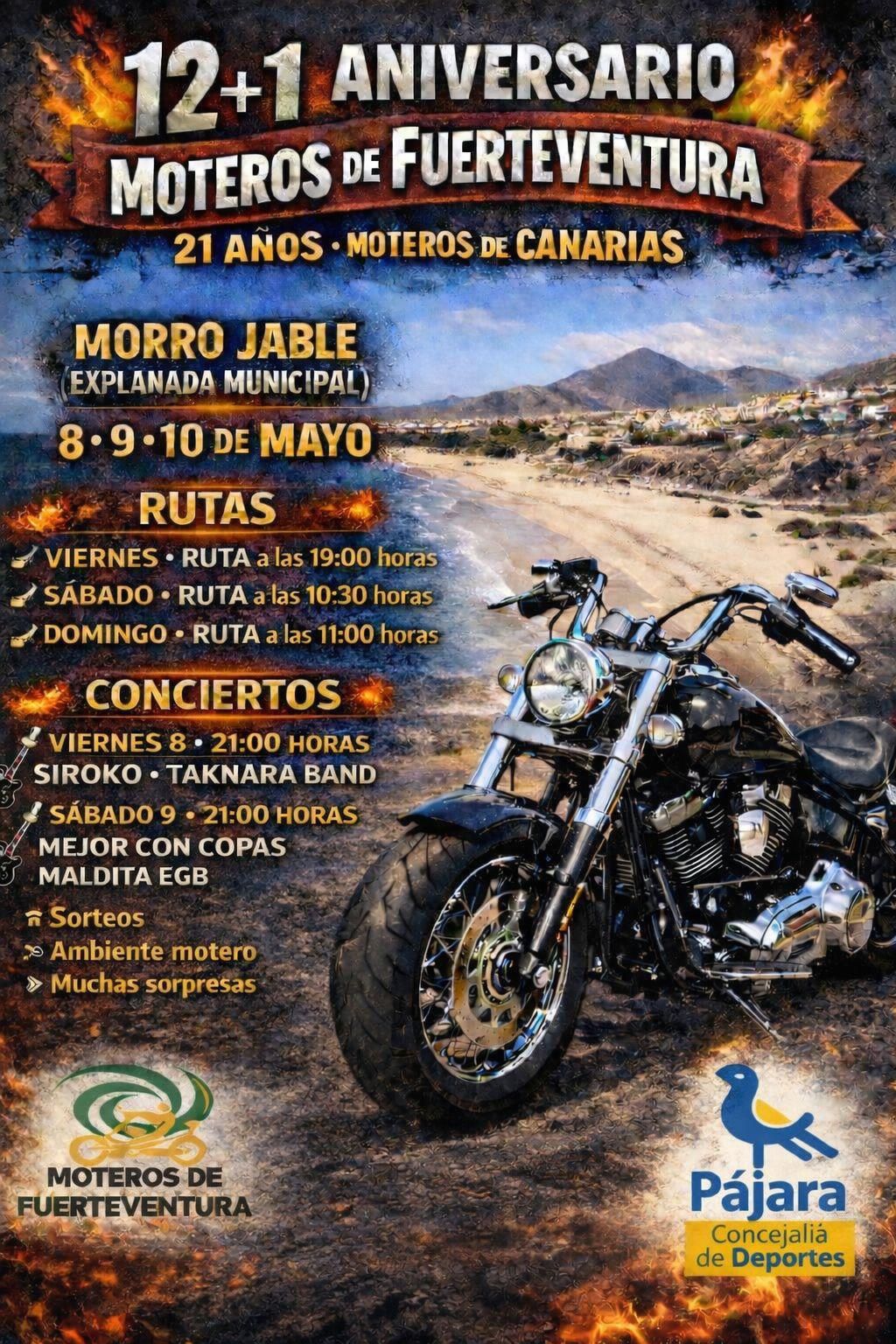 Pájara Becomes the Epicenter of Motors with the 12th Anniversary of Fuerteventura Motorcyclists